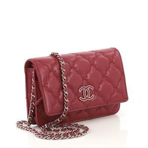 CHANEL Double Stitch Hamptons Quilted Burgundy WOC